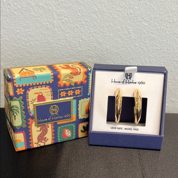 House of Harlow 1960 | Gold Tone Hoop Earrings ✨ - Picture 1 of 7